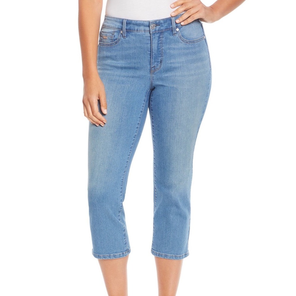 Nine West Chrystie Capri Cropped Straight Midrise Jeans Womens 14 Blue Preloved